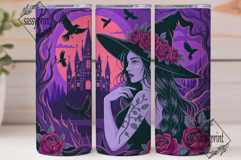 Gothic Witch Tumbler Wrap Sublimation sassyprint 