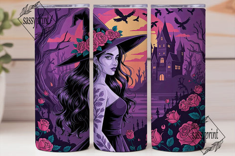 Gothic Witch Tumbler Wrap Sublimation sassyprint 