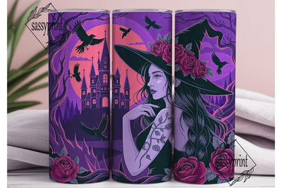Gothic Witch Tumbler Wrap Sublimation sassyprint 