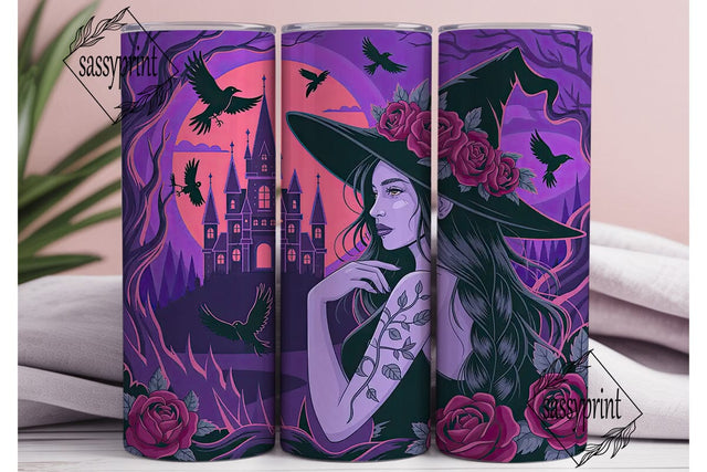 Gothic Witch Tumbler Wrap Sublimation sassyprint 