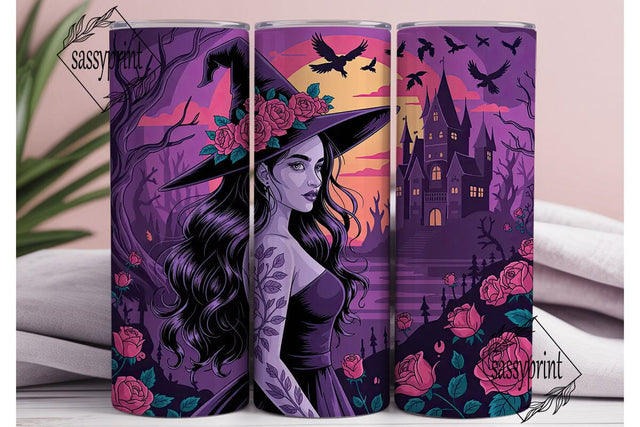 Gothic Witch Tumbler Wrap Sublimation sassyprint 