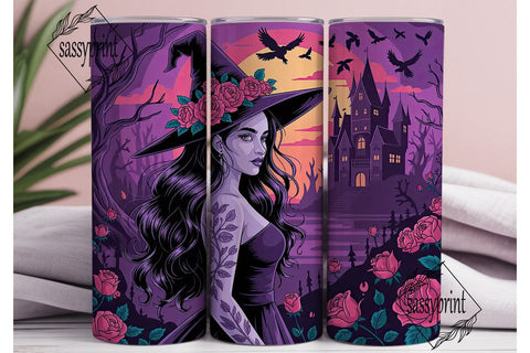 Gothic Witch Tumbler Wrap Sublimation sassyprint 
