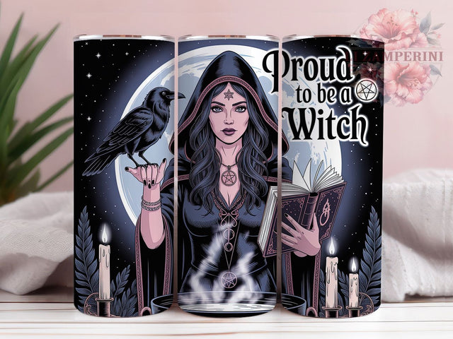 Gothic Witchcraft Wiccan Halloween Tumbler, Wiccan Halloween Cup Wrap, 20Oz Sublimation Design, Proud To Be A Witch Drinkware, Spooky Gothic Coffee Cup, Witchy Halloween Tumbler, Occult Witch Mug Sublimation Li Zamperini 