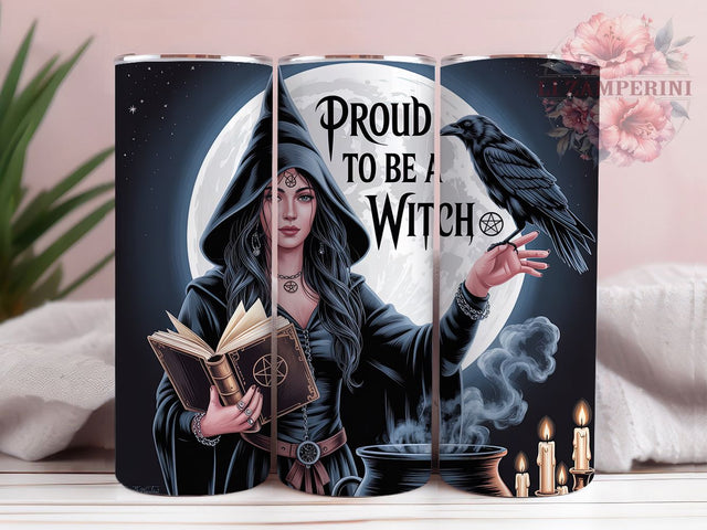 Gothic Witchcraft Wiccan Halloween Tumbler, Wiccan Halloween Cup Wrap, 20Oz Sublimation Design, Proud To Be A Witch Drinkware, Spooky Gothic Coffee Cup, Witchy Halloween Tumbler, Occult Witch Mug Sublimation Li Zamperini 