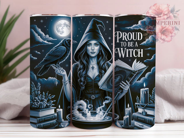 Gothic Witchcraft Wiccan Halloween Tumbler, Wiccan Halloween Cup Wrap, 20Oz Sublimation Design, Proud To Be A Witch Drinkware, Spooky Gothic Coffee Cup, Witchy Halloween Tumbler, Occult Witch Mug Sublimation Li Zamperini 