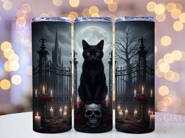 Gothic Witchy Black Cat Halloween Tumbler, Witchy Halloween Wrap, Black Cat Cup Design, Spooky Fall Drinkware, Halloween 20oz Tumbler, Magic Cat Sublimation, Dark Autumn Art Sublimation SvggirlplusArt 