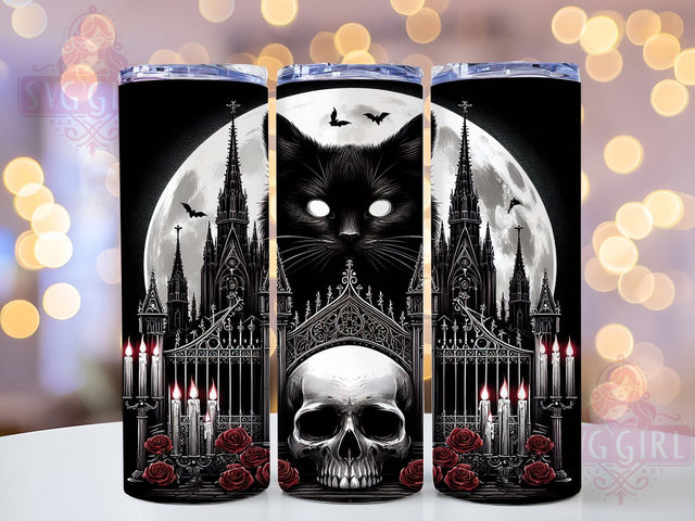 Gothic Witchy Black Cat Halloween Tumbler, Witchy Halloween Wrap, Black Cat Cup Design, Spooky Fall Drinkware, Halloween 20oz Tumbler, Magic Cat Sublimation, Dark Autumn Art Sublimation SvggirlplusArt 