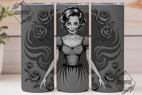 Gothic Zombie 20oz Tumbler Wrap Sublimation sassyprint 
