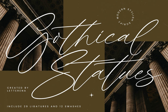 Gothical Statues - Modern Stylish Script Font Letterena Studios 