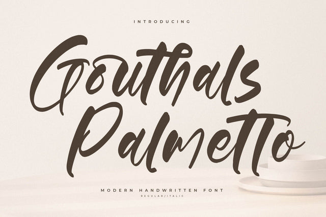Gouthals Palmetto - Modern Handwritten Font Font Letterena Studios 