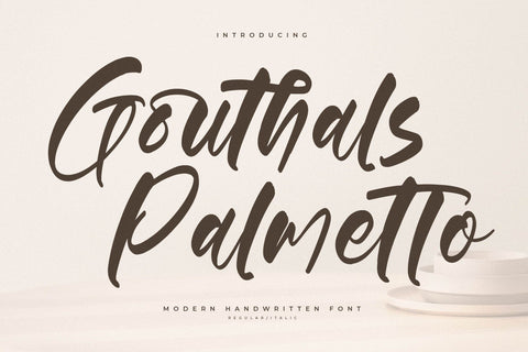 Gouthals Palmetto - Modern Handwritten Font Font Letterena Studios 