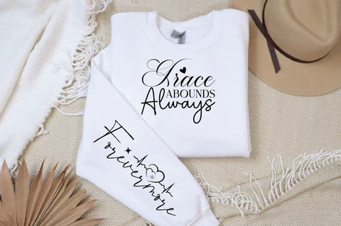 Grace Abounds Always Sleeve SVG Design, Christian Sleeve SVG, Faith SVG Design, Jesus Sleeve SVG SVG Regulrcrative 