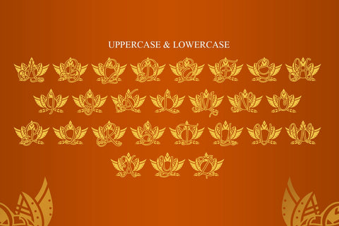 Grace Lotus Mandala Monogram Font Dm Letter Studio 