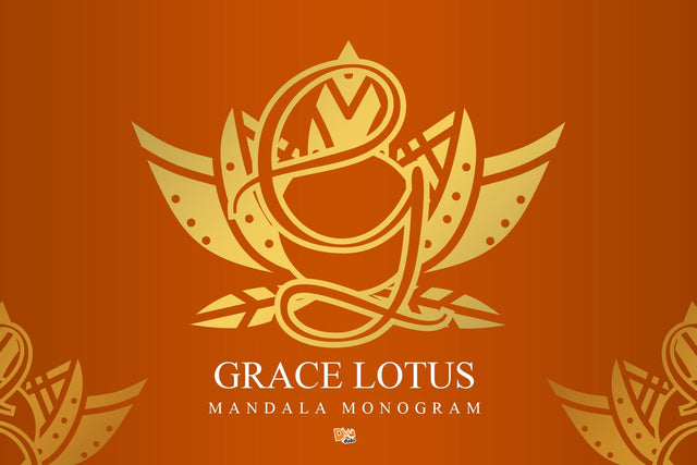 Grace Lotus Mandala Monogram Font Dm Letter Studio 