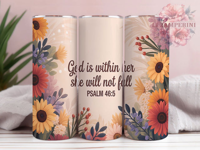 Grace & Strength Christian Faith Tumbler, Bible Verse Gift, Religious Quote Design, Scripture Drinkware, Christian Woman Gift, Inspirational Faith Gift, Psalm 465 Tumbler Sublimation Li Zamperini 