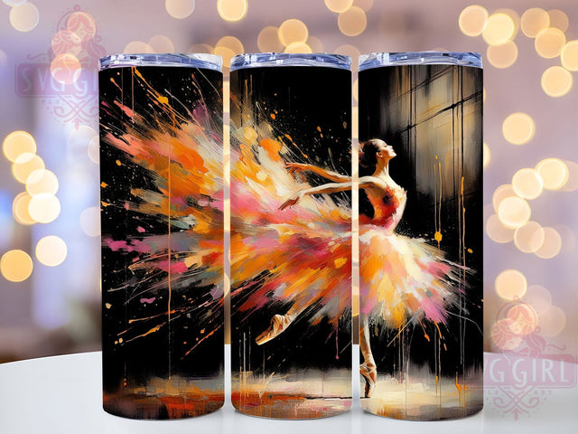 Graceful Ballerina Dance Tumbler, Dance Teacher Gift, Ballerina Art Cup, Dance Studio Gift, Pointe Shoe Design, Classical Dance Art, Graceful Dancer Tumbler Sublimation SvggirlplusArt 