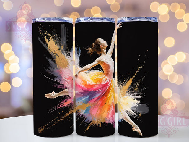 Graceful Ballerina Dance Tumbler, Dance Teacher Gift, Ballerina Art Cup, Dance Studio Gift, Pointe Shoe Design, Classical Dance Art, Graceful Dancer Tumbler Sublimation SvggirlplusArt 
