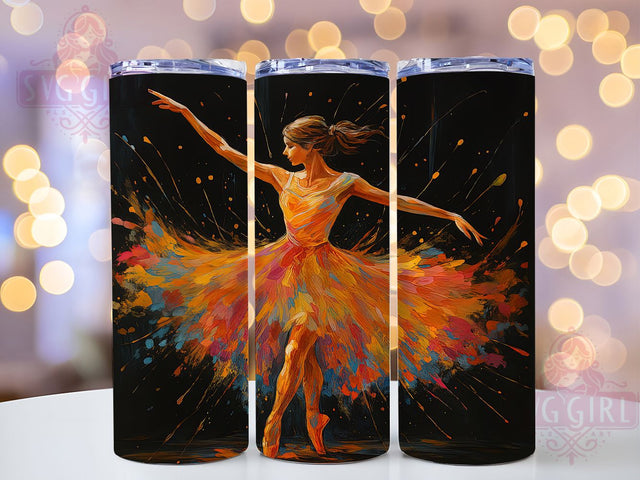 Graceful Ballerina Dance Tumbler, Dance Teacher Gift, Ballerina Art Cup, Dance Studio Gift, Pointe Shoe Design, Classical Dance Art, Graceful Dancer Tumbler Sublimation SvggirlplusArt 