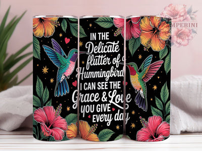 Graceful Inspirational Hummingbird Mom Tumbler, Inspirational Mom Tumbler Wrap, 20oz Sublimation Design, Grace And Love Tumbler PNG, Sentimental Hummingbird Wrap Sublimation Li Zamperini 