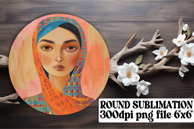 Graceful Watercolor Lady Ornament - Sublimation Keychain Sublimation afrosvg 