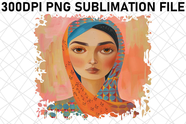 Graceful Watercolor Lady PNG Design - Sublimation Sublimation afrosvg 