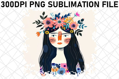 Graceful Woman Portrait PNG Design - Sublimation Sublimation afrosvg 