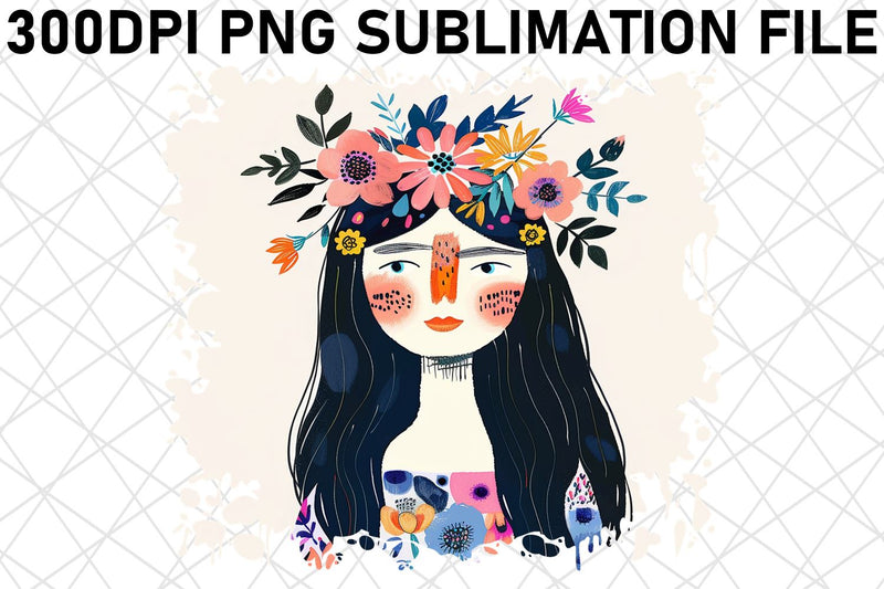 Graceful Woman Portrait PNG Design - Sublimation Sublimation afrosvg 