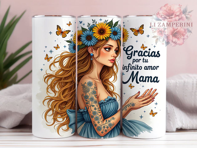 Gracias Por Tu Infinito Amor, Floral Tumbler Design, Sarcastic Tumbler, 20oz PNG Sublimation, Mother's Day Tumbler, Funny Mom Tumbler, Digital Download Tumbler Sublimation Li Zamperini 