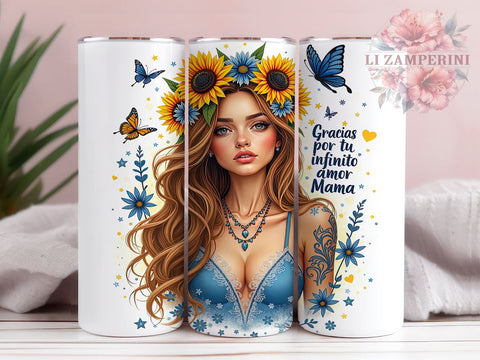 Gracias Por Tu Infinito Amor, Floral Tumbler Design, Sarcastic Tumbler, 20oz PNG Sublimation, Mother's Day Tumbler, Funny Mom Tumbler, Digital Download Tumbler Sublimation Li Zamperini 