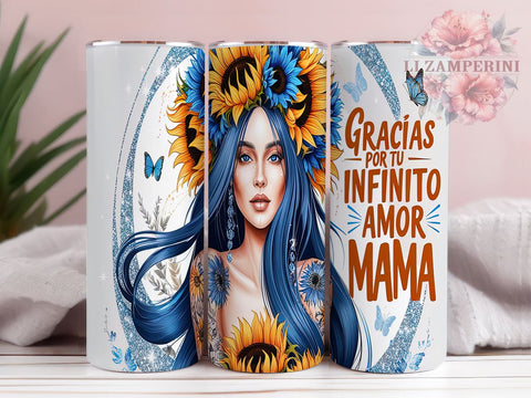 Gracias Por Tu Infinito Amor, Floral Tumbler Design, Sarcastic Tumbler, 20oz PNG Sublimation, Mother's Day Tumbler, Funny Mom Tumbler, Digital Download Tumbler Sublimation Li Zamperini 