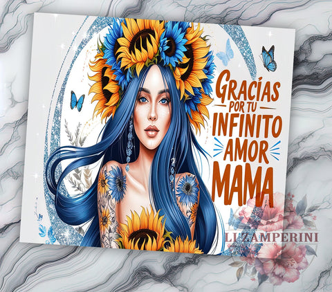 Gracias Por Tu Infinito Amor, Floral Tumbler Design, Sarcastic Tumbler, 20oz PNG Sublimation, Mother's Day Tumbler, Funny Mom Tumbler, Digital Download Tumbler Sublimation Li Zamperini 