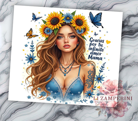 Gracias Por Tu Infinito Amor, Floral Tumbler Design, Sarcastic Tumbler, 20oz PNG Sublimation, Mother's Day Tumbler, Funny Mom Tumbler, Digital Download Tumbler Sublimation Li Zamperini 