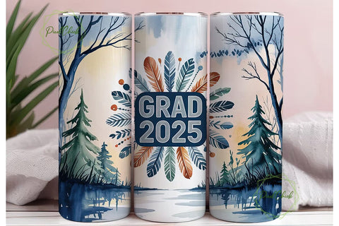 Grad 2025 Winter Scene 20oz Tumbler Sublimation PixelChick 