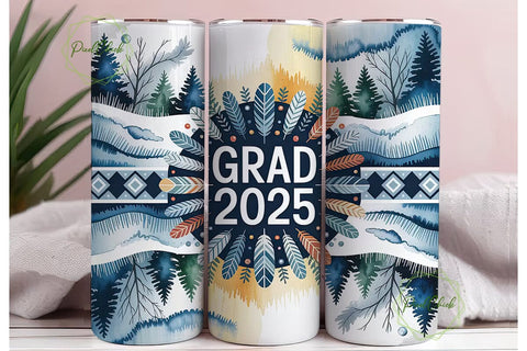 Grad 2025 Winter Scene 20oz Tumbler Sublimation PixelChick 