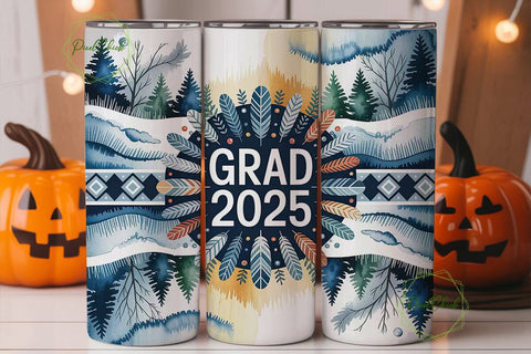 Grad 2025 Winter Scene 20oz Tumbler Sublimation PixelChick 