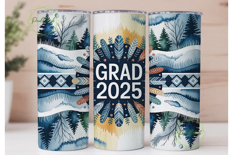 Grad 2025 Winter Scene 20oz Tumbler Sublimation PixelChick 