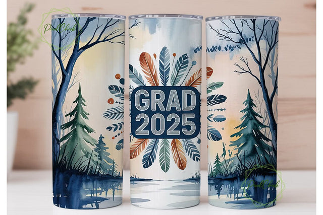 Grad 2025 Winter Scene 20oz Tumbler Sublimation PixelChick 