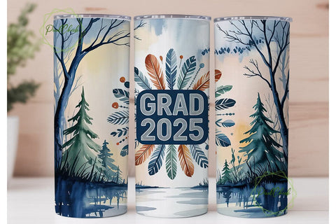 Grad 2025 Winter Scene 20oz Tumbler Sublimation PixelChick 