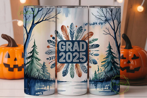 Grad 2025 Winter Scene 20oz Tumbler Sublimation PixelChick 