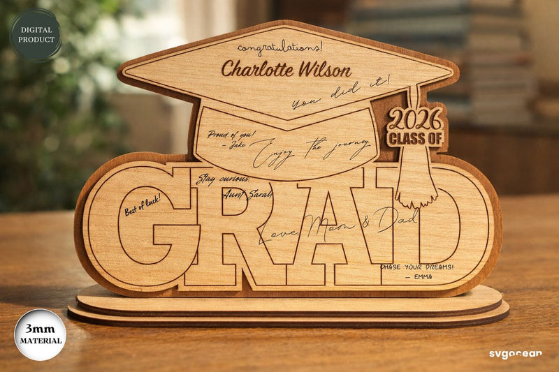 Grad 2026 Signature Sign Laser Cut SVG SvgOcean 