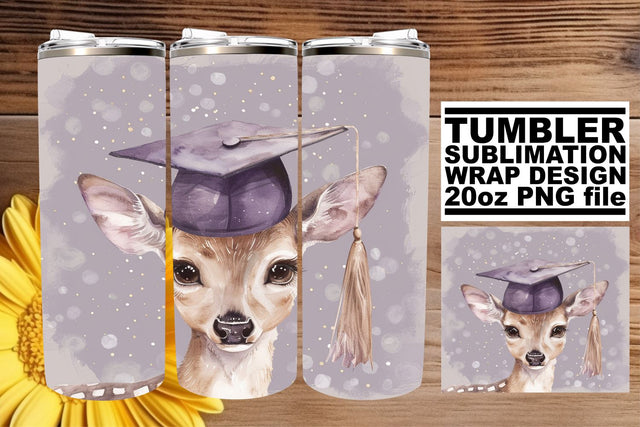 Grad Cap Watercolor Friends Tumbler Wrap - 20oz Sublimation Pattern Sublimation afrosvg 