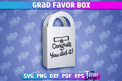 Grad Favor Box Paper Cut | Grad Cap Treat Box | Grad 2024 Design SVG The T Store Design 