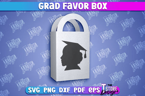 Grad Favor Box Paper Cut | Grad Cap Treat Box | Grad 2024 Design SVG The T Store Design 