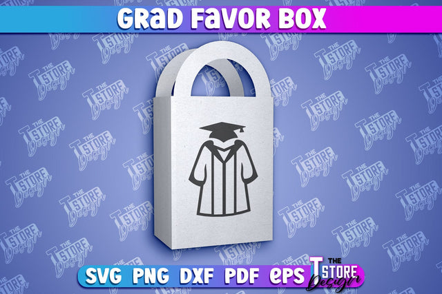 Grad Favor Box Paper Cut | Grad Cap Treat Box | Grad 2024 Design SVG The T Store Design 