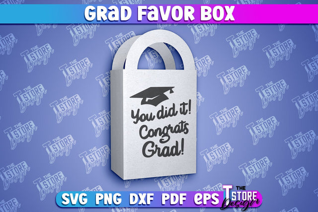 Grad Favor Box Paper Cut | Grad Cap Treat Box | Grad 2024 Design SVG The T Store Design 
