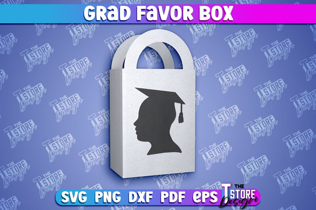 Grad Favor Box Paper Cut | Grad Cap Treat Box | Grad 2024 Design SVG The T Store Design 