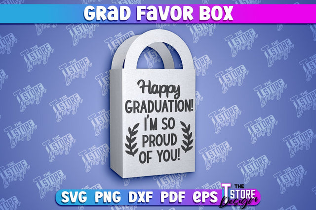 Grad Favor Box Paper Cut | Grad Cap Treat Box | Grad 2024 Design SVG The T Store Design 