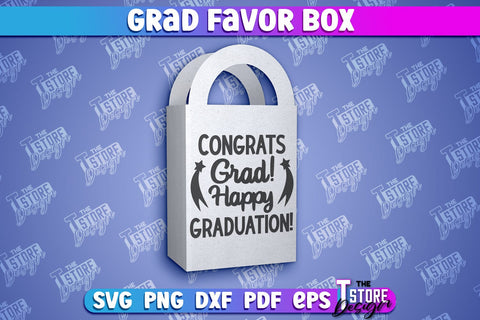 Grad Favor Box Paper Cut | Grad Cap Treat Box | Grad 2024 Design SVG The T Store Design 