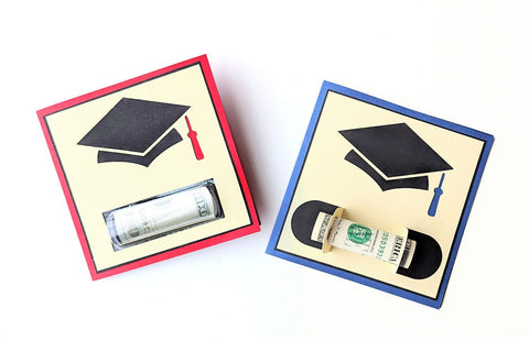 Grad Hat Money Roll Holder Card SVG 3D Paper Risa Rocks It 