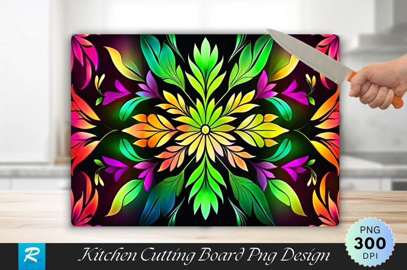 Gradient Floral Background Cutting Board Sublimation Regulrcrative 
